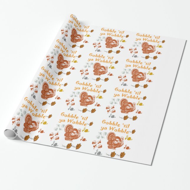Gobbleväxling mönster1 presentpapper (Utrullad)