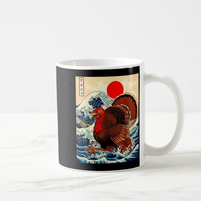 Gobblezilla Turkey Funny Thanksgiving For Men Wome Kaffemugg (Höger)