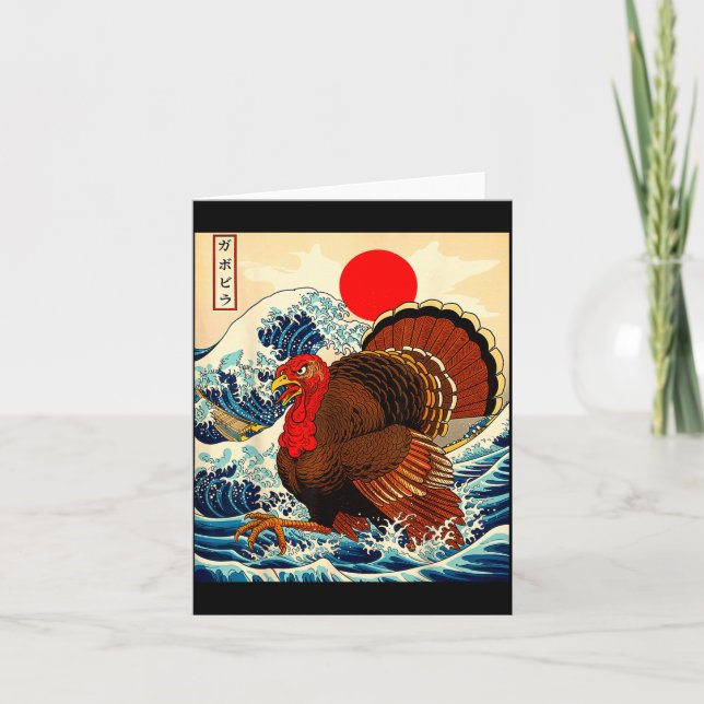 Gobblezilla Turkey Funny Thanksgiving For Men Wome Kort (Framsida)