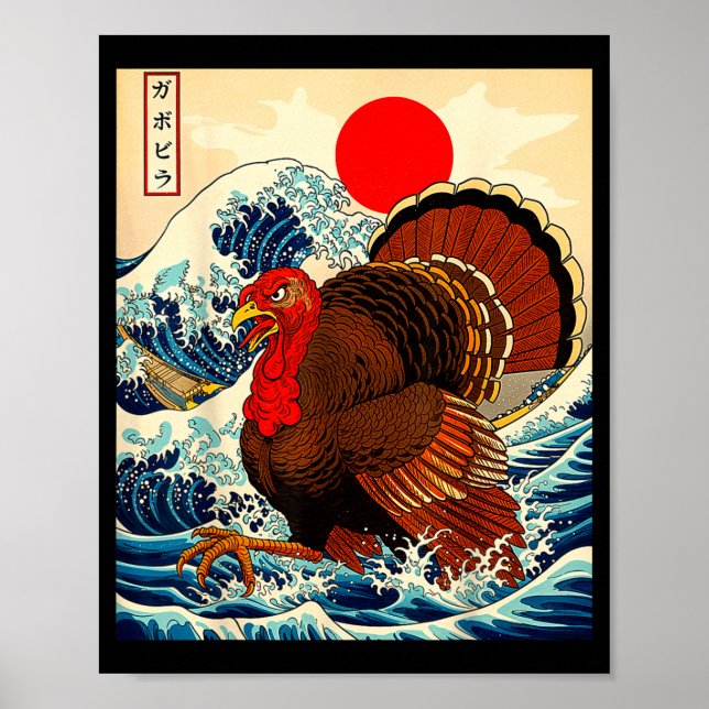 Gobblezilla Turkey Funny Thanksgiving For Men Wome Poster (Framsidan)
