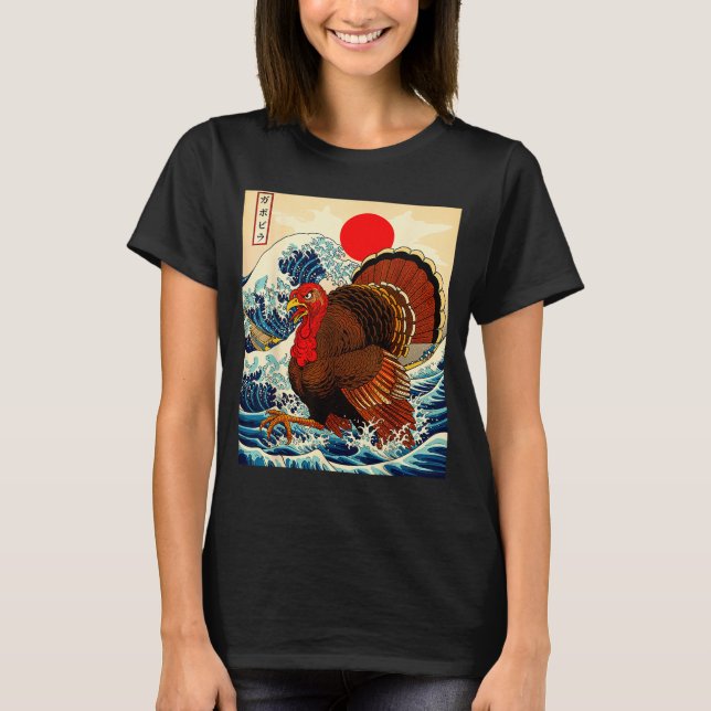 Gobblezilla Turkey Funny Thanksgiving For Men Wome T Shirt (Framsida)