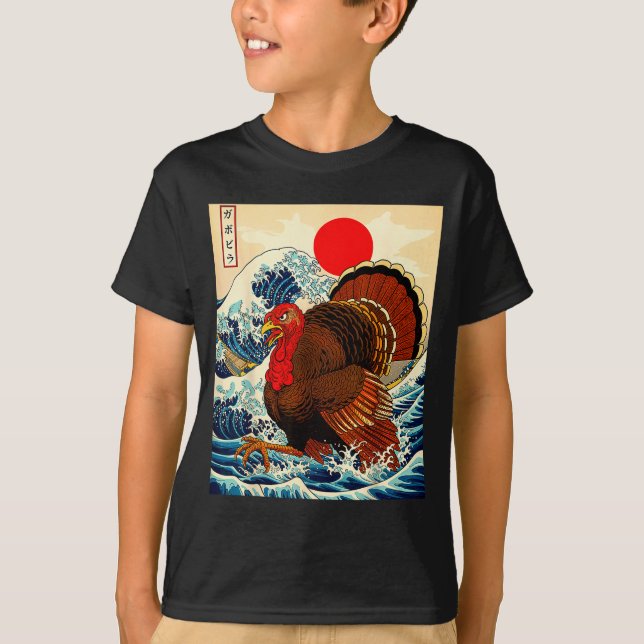 Gobblezilla Turkey Funny Thanksgiving For Men Wome T Shirt (Framsida)