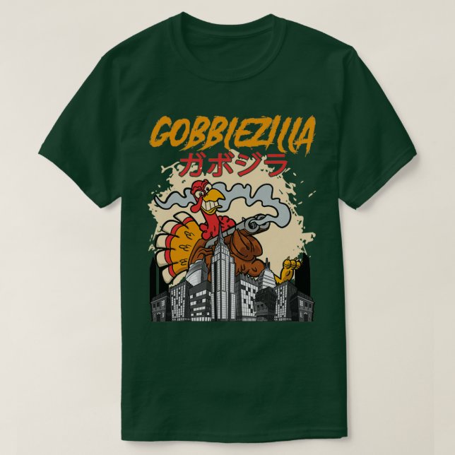 Gobblezilla Turkey Thanksgiving Classic TShirt T Shirt (Design framsida)