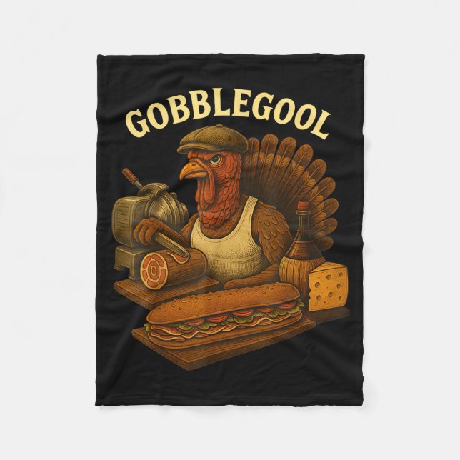 Gobbol Turkey Baker Thanksgiving  Fleecefilt (Framsidan)
