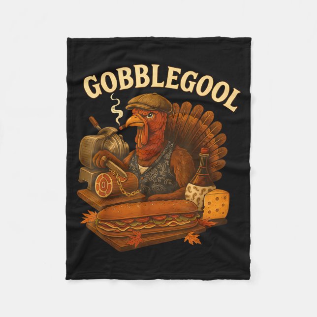 Gobbol Turkey Thanksgiving  Fleecefilt (Framsidan)
