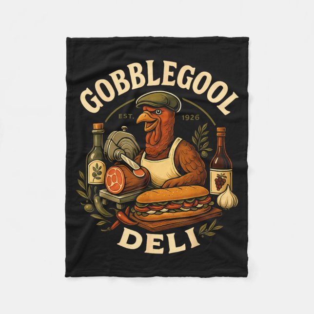 Gobbol Turkey Thanksgiving Italian Turkey Chef  Fleecefilt (Framsidan)