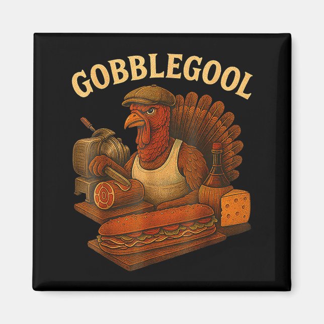 Gobbol Turkey Thanksgiving  Magnet (Framsidan)