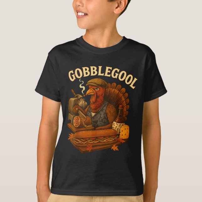 Gobbol Turkey Thanksgiving  T Shirt (Framsida)