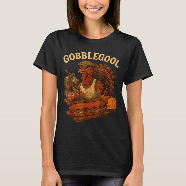 Gobbol Turkey Thanksgiving  T Shirt (Framsida)