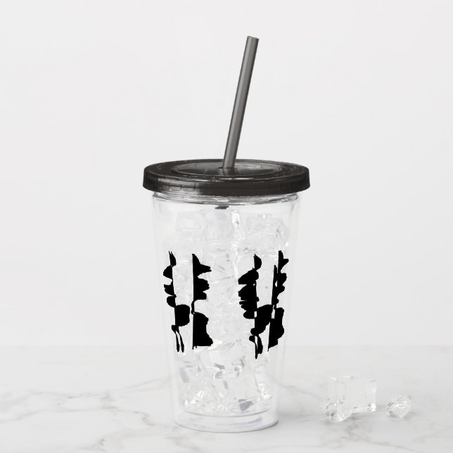 Gobelet à Paille Design Abstrait Dual Face Take Away Mugg (Baksida Ice)