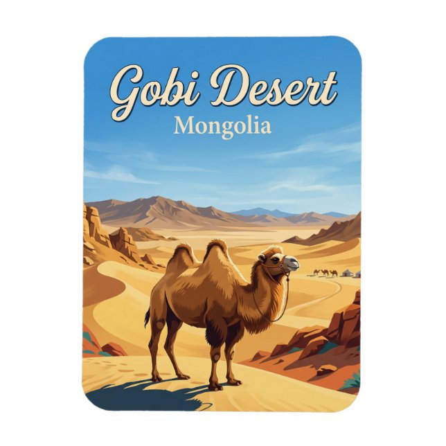 Gobiöknen Mongoliet Magnet (Vertikal)