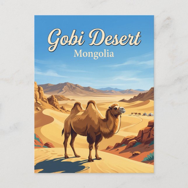 Gobiöknen Mongoliet Vykort (Framsida)