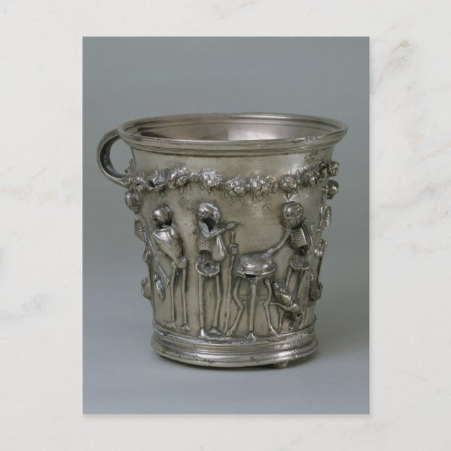 Goblet präglat med skelett vykort (Framsida)