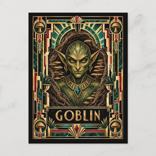 Goblin, Art Deco Myttisk Vykort (Framsida)