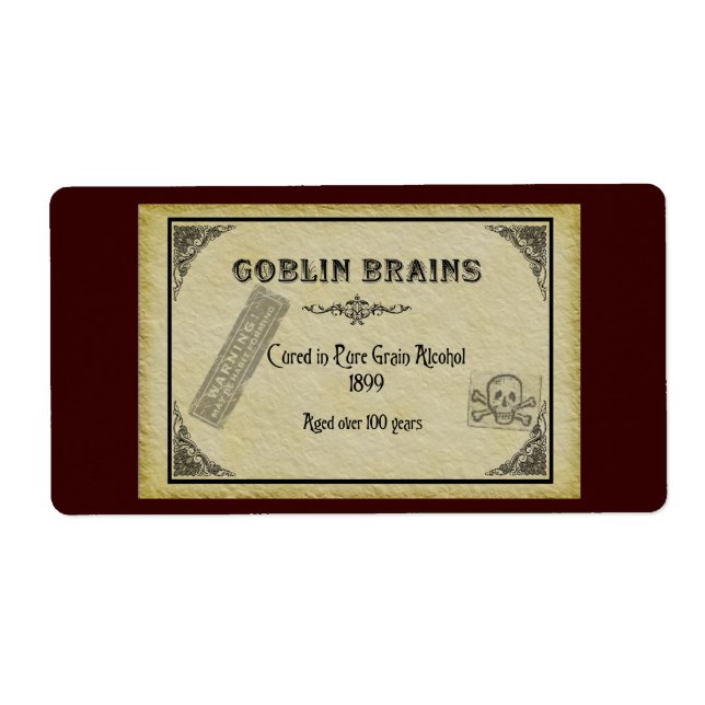 Goblin Brains-etikett Fraktsedel (Framsidan)
