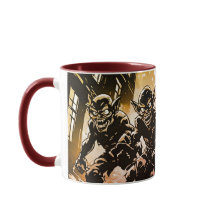 Goblin Demons Ruinerade Stad Retro 50-tals Grafisk