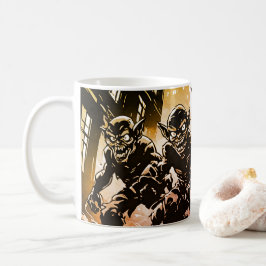 Goblin Djurens Förstörda Stad Retro 50-tals Grafis Kaffemugg