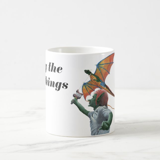 Goblin Flies Dragon Kite Fantasy Coffee Mugg (Center)
