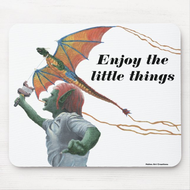 Goblin Flies Dragon Kite Fantasy Mouse Pad Musmatta (Framsidan)