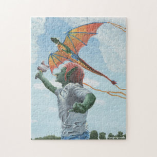 Goblin Flies Dragon Kite Medium Jigszle Puzzle Pussel