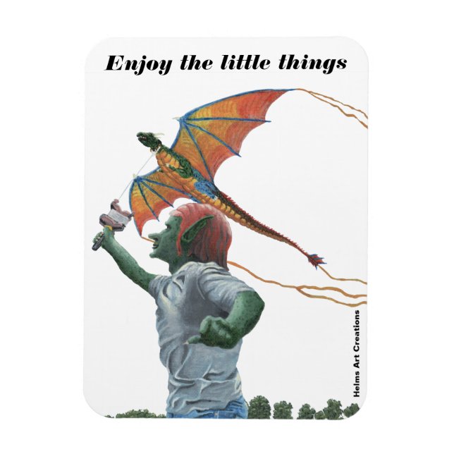 Goblin Flies Dragon Kite Refrigerator Magnet (Vertikal)