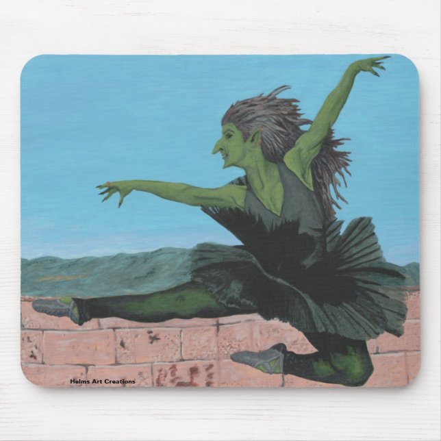 Goblin Girl Ballerina Dancing Fantasy Art Mousepad Musmatta (Framsidan)