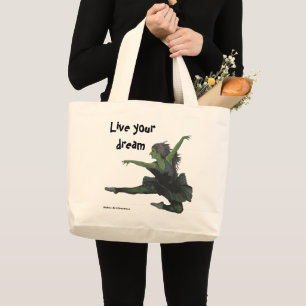 Goblin Girl Ballerina Dancing Fantasy Art Tote Bag Jumbo Tygkasse