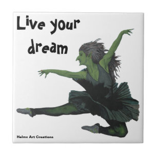 Goblin Girl Ballet Dancer Fantasy Decorative Tile Kakelplatta