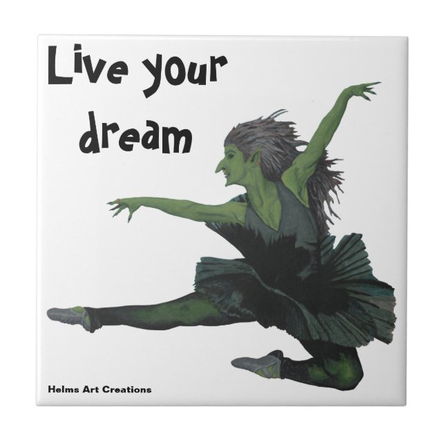 Goblin Girl Ballet Dancer Fantasy Decorative Tile Kakelplatta (Framsidan)