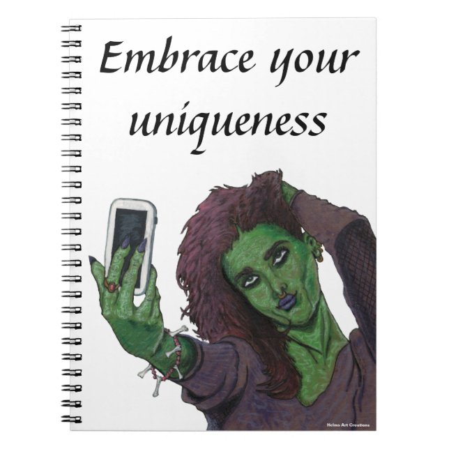 Goblin Girl Cell Mobil Selfie Fantasy-anteckningsb Anteckningsbok (Framsidan)