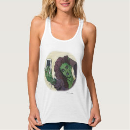 Goblin Girl Cell Mobil Selfie Fantasy Art Shirt Linne Med Racerback