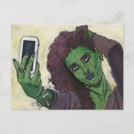Goblin Girl Cell Mobil Selfie Fantasy Art-vykort Vykort