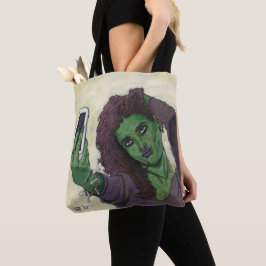 Goblin Girl Cell Mobil Selfie Graphic Tote Bag Tygkasse