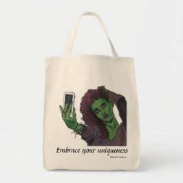 Goblin Girl Cell Mobil Selfie Tote Bag Tygkasse