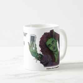 Goblin Girl Mobil Selfie Fantasy Art Coffee Mugg