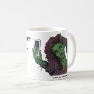 Goblin Girl Mobil Selfie Fantasy Art Coffee Mugg