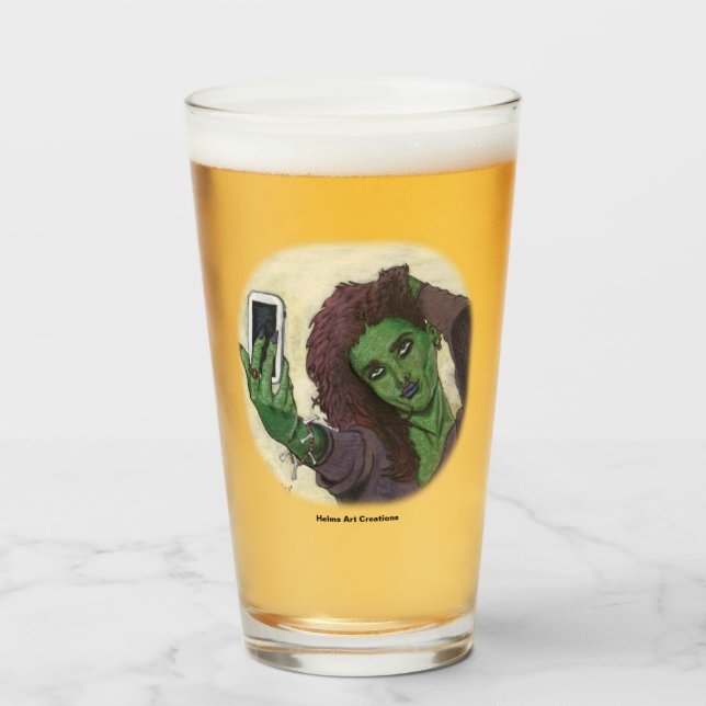 Goblin Girl Mobil Selfie Fantasy Art Glass Kopp (Framsida fylld)