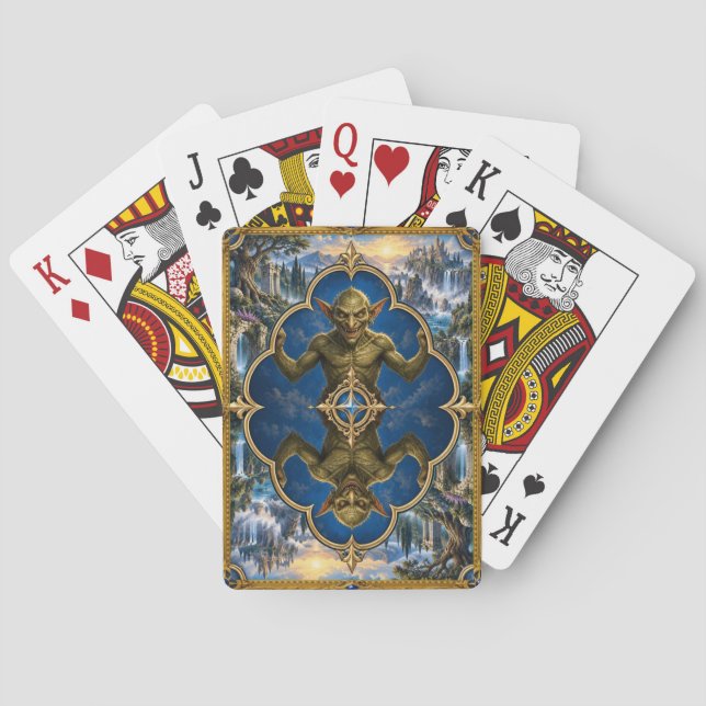 Goblin, gotisk fantasiväsen casinokort (Baksidan)