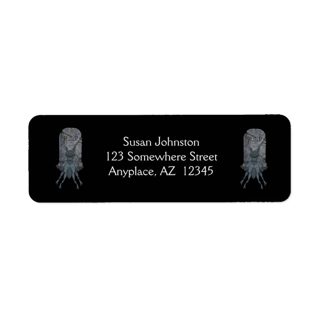 Goblin Gravsten Halloween-adressetikett Returadress Etikett (Framsidan)