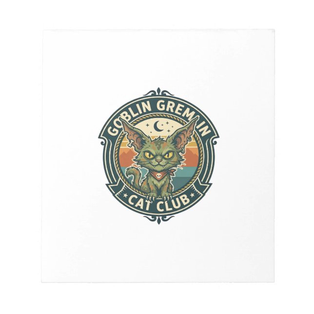 Goblin Gremlin Katt Söt Kisse Design - Goblin Grem Anteckningsblock (Framsida)