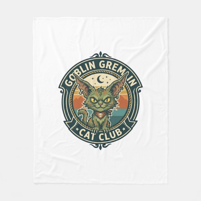 Goblin Gremlin Katt Söt Kisse Design - Goblin Grem Fleecefilt (Framsidan)