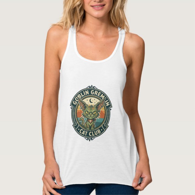 Goblin Gremlin Katt Söt Kisse Design - Goblin Grem Linne Med Racerback (Framsida)
