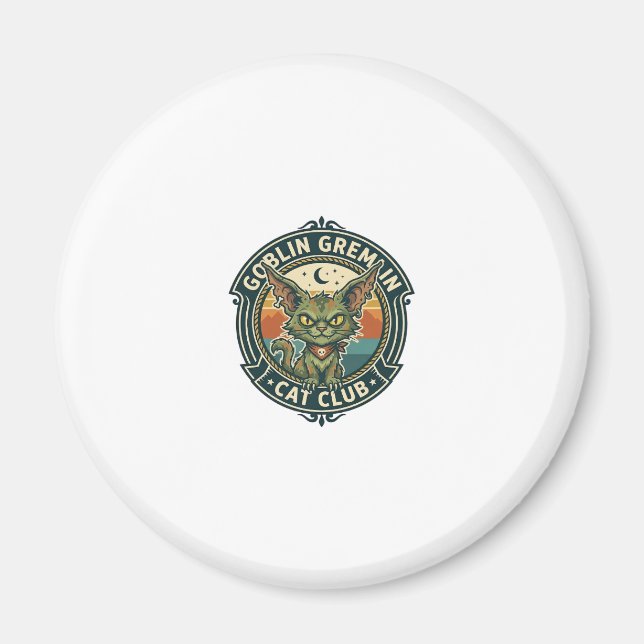 Goblin Gremlin Katt Söt Kisse Design - Goblin Grem Magnet (Framsidan)