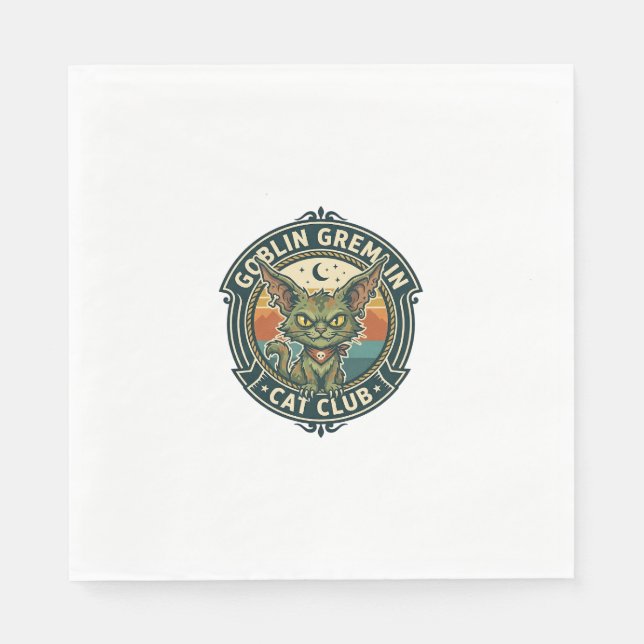 Goblin Gremlin Katt Söt Kisse Design - Goblin Grem Pappersservett (Framsidan)