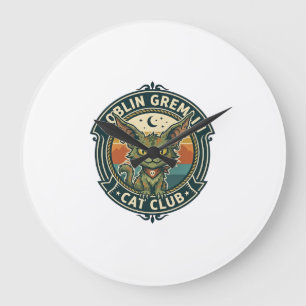 Goblin Gremlin Katt Söt Kisse Design - Goblin Grem Stor Klocka