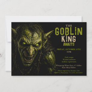 Goblin Halloweenfest - Mörk Fantasy Halloween Inbjudningar