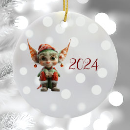 Goblin jul Elf Ceramic Ornament