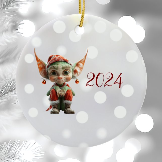 Goblin jul Elf Ceramic Ornament (Skapare uppladdad)