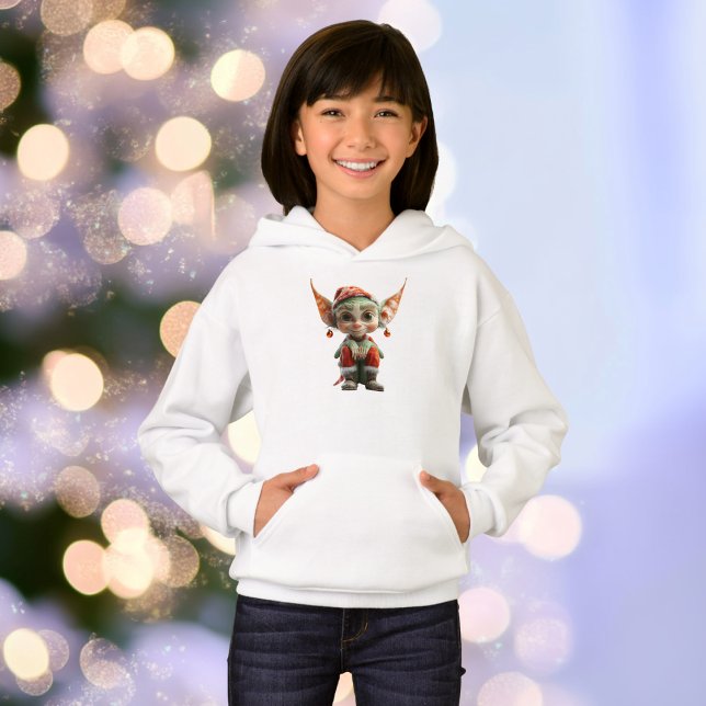 Goblin jul Elf Girl's Hoodie T Shirt (Skapare uppladdad)