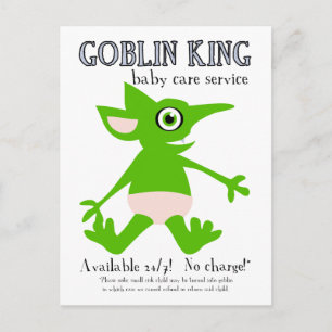 Goblin Kung Baby-omsorgstjänst Vykort